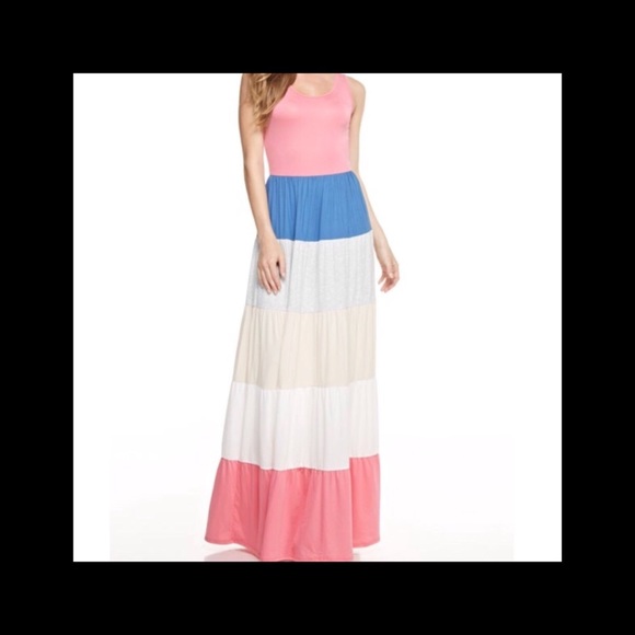 ➕ Bright Colorblock Maxi Dress - Picture 3 of 4